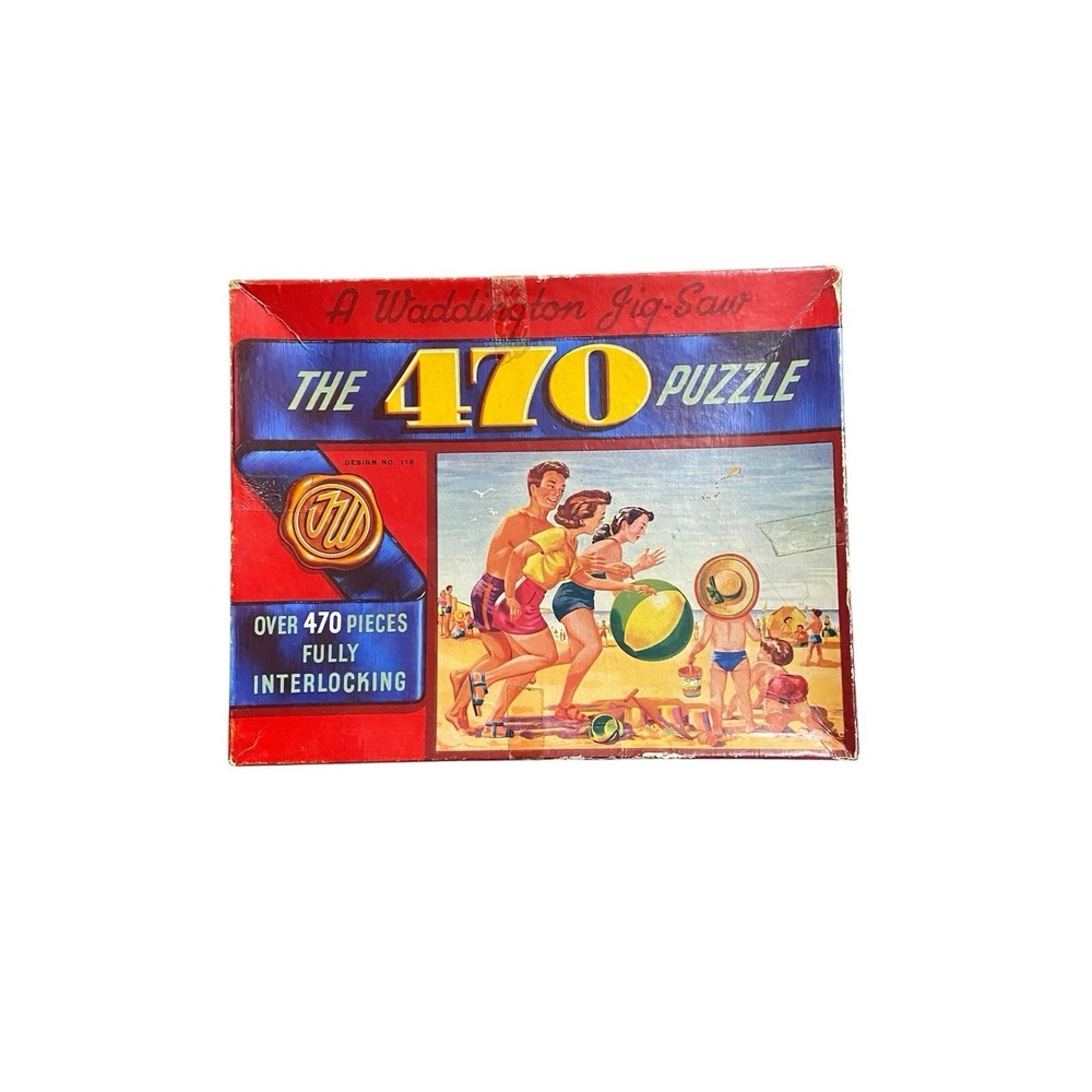 Vintage Waddington The 470 Puzzle No. 118 Beach Scene 470+ Piece Jigsaw